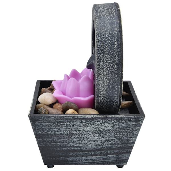3V USB plast blomstervannfontene LED bordfontene med steiner for hjemmekontor borddekorasjon