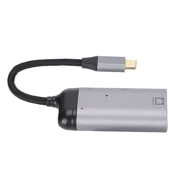 Monitoiminen 3in1 Type C -sovitin Type C uros RJ45/PD/USB A naaras -sovittimeen