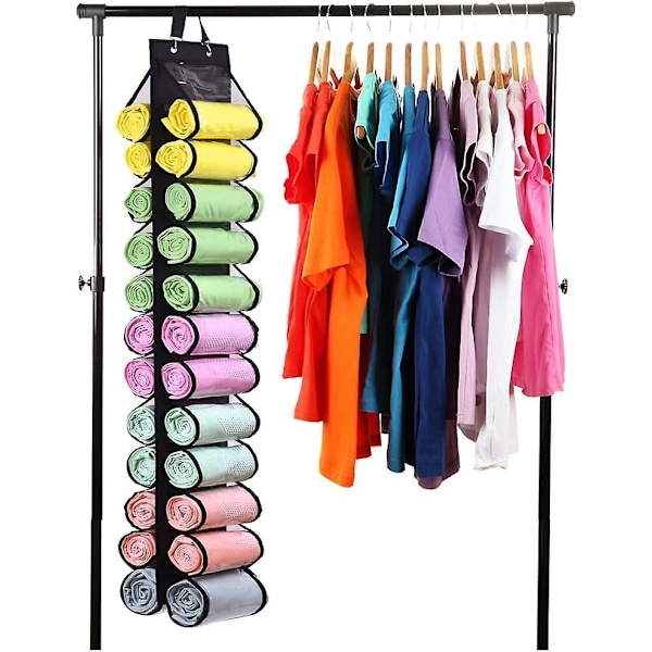 Leggings Opbevaringspose Organizer Bøjle Holder 24 Stykker Leggings eller Skjorter Jeans Rum Opbevaringsbøjle, Foldbar Leggings Organizer Tøj Transportabel