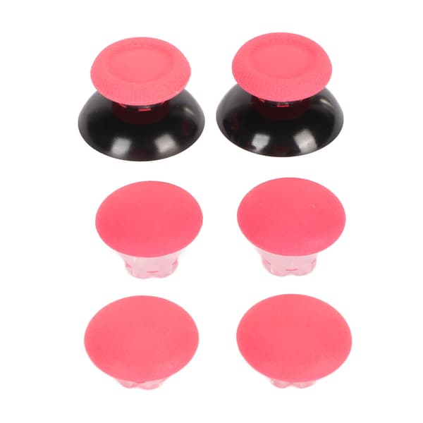 Tommelgrep 8 i 1 Multifunksjonelle 3D Fjernsensor Tommelpinnehetter med 2 stk Tommelpinnebase for PS5-kontroller Rosa