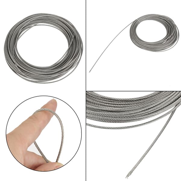 1 stk 20m 304 rustfri stålkabel wire hård ståltråd til fiskeri løft 2,5 mm