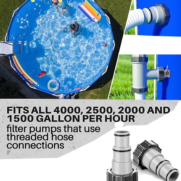 Poolslangadapter A 2 Poolslangadapter 32 38 Slangadapter Pooladaptrar Ersättning för Intex Pumpkontakt för Poolslang Ø 32 Och 38 MM