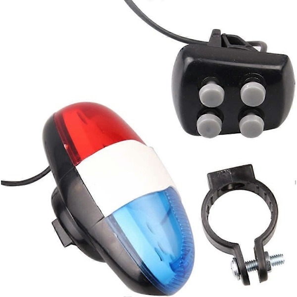 Sykkelblinklys, Sykkelhornlys 6 LED 4 Tone Sykkel Politi Sirene Varsellys for Sykkeltilbehør