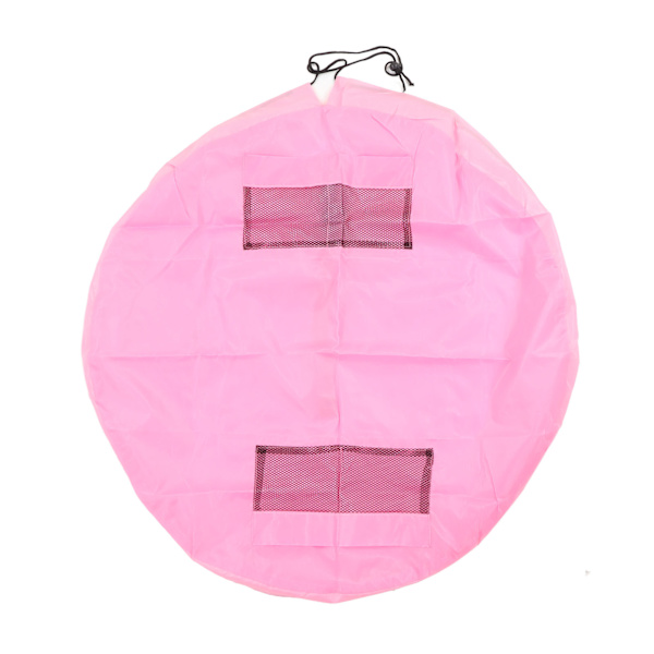Lekeoppbevaringspose i polyester, vanntett, stor kapasitet, rivebestandig, multifunksjonell snorlekeoppbevaringsorganisator, rosa
