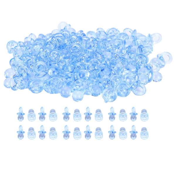 200 st Akrylnapp Baby Dop Födelsedagspresent Mini Dekoration Tillbehör Blå