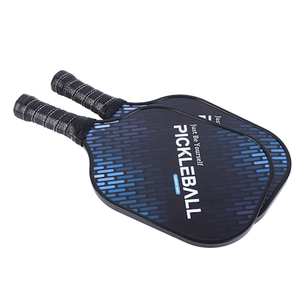 2 stk. Pickleball-padler i holdbart kulstof PE med behageligt greb og lav vægt Pickleball-sæt med 4 bolde til udendørs brug Hjemme Sort og blå