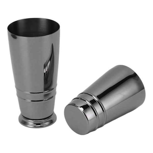Cocktail Shaker 304 Rustfritt Stål Glans med Bunn Oppvaskmaskin Trygg Boston Shaker for Hjem Bar Svart Belegg