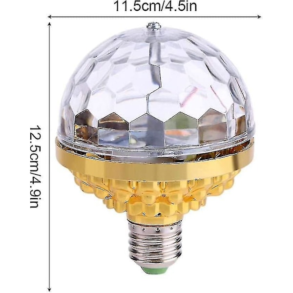 Fargerik roterende magisk ballfestlys, 2 stk LED RGB stroboskop scenenlys for EU