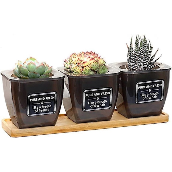 3 st Kryddkruka, Inomhus Kryddkruka, Självvattnande Blomkrukor, Andningsbar Blomkruka, Blomkruka Set, Kryddkruka