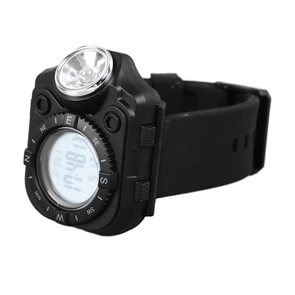 Smart Watch til mænd med LED-lommelygte 30M vandtæt baggrundsbelysning EL lysende dobbelt tidsvisning LED håndledslys ur til udendørs camping vandreture