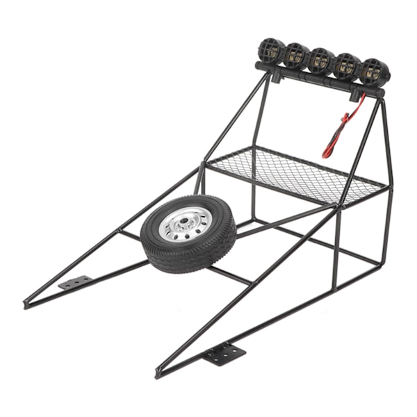 RC Bakre Hink med Däck Taklampa Flagga Bilmodell Bakre Hink Rullbur för WPL D12 1/10 RC Lastbil Gul