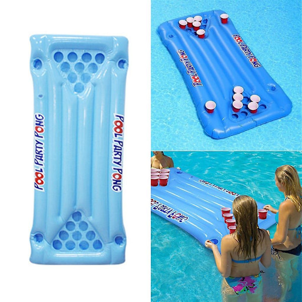 Uppblåsbar Poolmatta för Vuxna, Uppblåsbar Spelande Flytande Billjardbordsspel 145*60cm