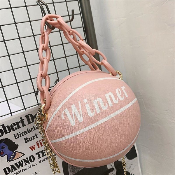 Nyhet basketformad rund axelväska för kvinnor, Circle Crossbody-handväska