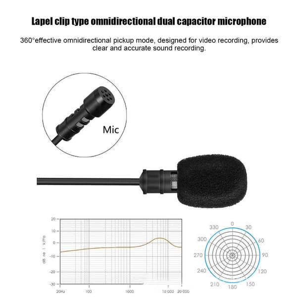 Universal kablet kraveklip kondensatormikrofon Mini Studio Audio Mic til telefonkamera bærbar computer