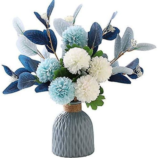 Hjem Hage Bryllupsfest Kunstig Blomsterdekorasjon med Falsk Hortensia Vase