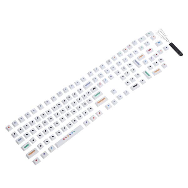 Dot Keycap Dye Sublimation Mekanisk Tangentbord Kompatibel med 61/64/68/87/96/104/108 Vit
