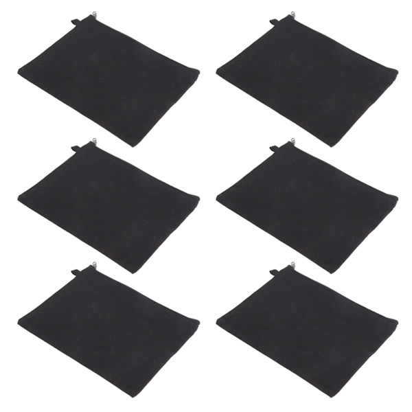 10 STK lerrets kosmetikkveske med svart snor Bærbar Blank Blank DIY Craft Bag for Reise Makeup Bag Svart