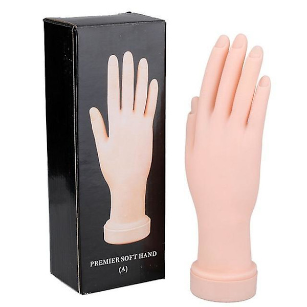 Flexibel Böjbar Mannequin Hand för Akrylnaglar Övning - 1 st