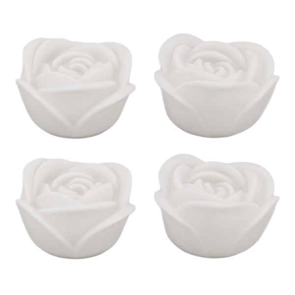 4 stk. LED-roselys flammefri røgfri farverig LED-dekorationslys til barer, caféer, bryllupper, familiesammenkomster