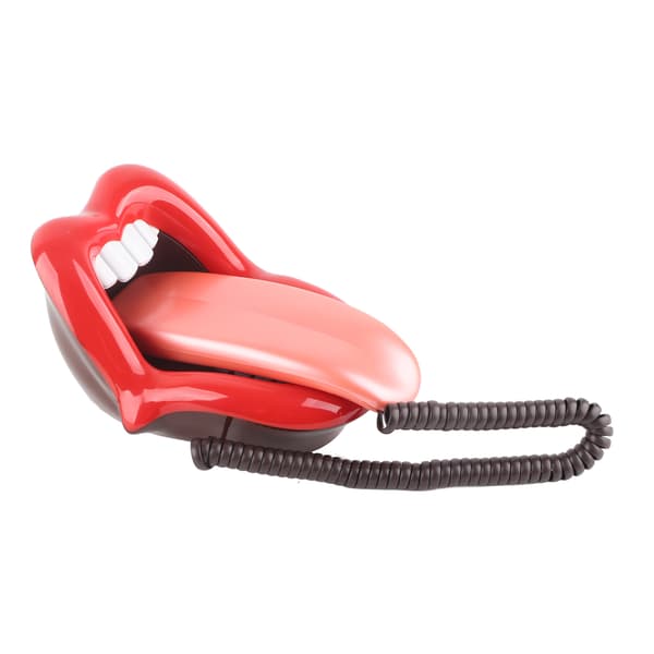 AR‑5056 Multifunktionell Röd Stor Tunga Form Telefon Skrivbordstelefon Heminredning