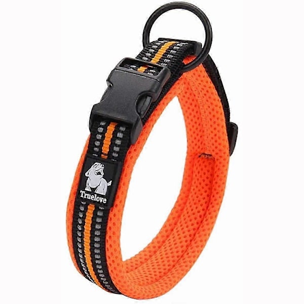 Heijastava koiran panta, säädettävä, vahva nylon, mukava pehmuste, klassinen lemmikkipanta (oranssi, XL)_SZXM