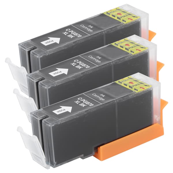 3 stk. blækprinterpatron sort plast PGI-870 til Canon MG5780/TS6080/TS5080 25 ml