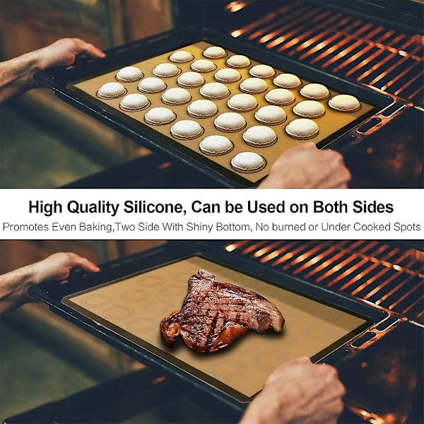 2-pack silikonbakmattor, non-stick, hållbara, värmebeständiga degark (40 x 29,5 cm)