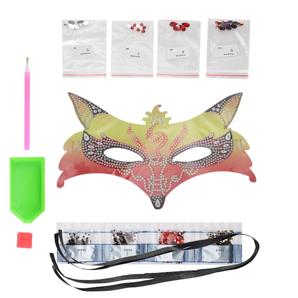 DIY Diamantmålning Ansiktsmask Kostymfest Dekoration Ansiktsskydd Kit (AA404)