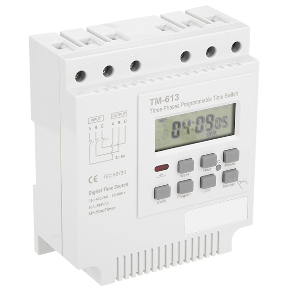 TM-163 Trefas 380V Smart Digital Veckoprogrammerbar Kontroll Strömbrytare