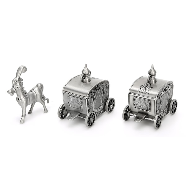 Tandlåda i form av en häst, förvaring i metall, utsökt vintagehantverk, presentprydnad