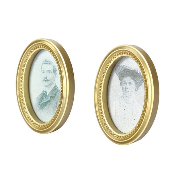 2 stk/sett dukkehus miniatyr oval ramme bilde dukkehus DIY tilbehør