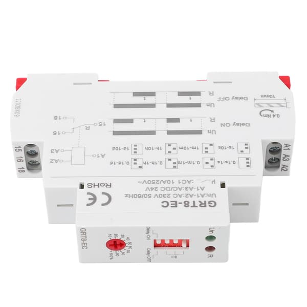 Dobbeltfunktion tidsrelæ Multifunktionelt relæafbryder med LED-indikator AC230V eller AC DC24V