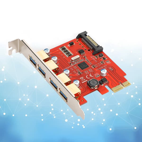 USB3.0 Udvidelseskort 4-Port Adapterkort med SATA Strømport til NEC Master Control D720201