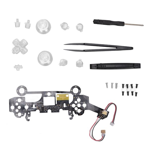 Opplyste D-pad-ansiktsknapper 8 farger 19 moduser DIY klassisk LED-lysknappsett for PS5