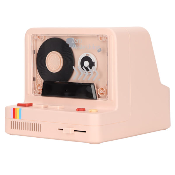 Bärbar Bluetooth-kassettspelare Stereo Retro Bluetooth-högtalare Stöder Bluetooth AUX och minneskort Rosa