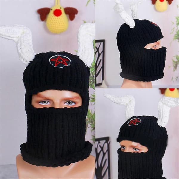 Skremmende Hodeplagg Balaklava Bøttehatt Helhode Halloweenkostyme Black