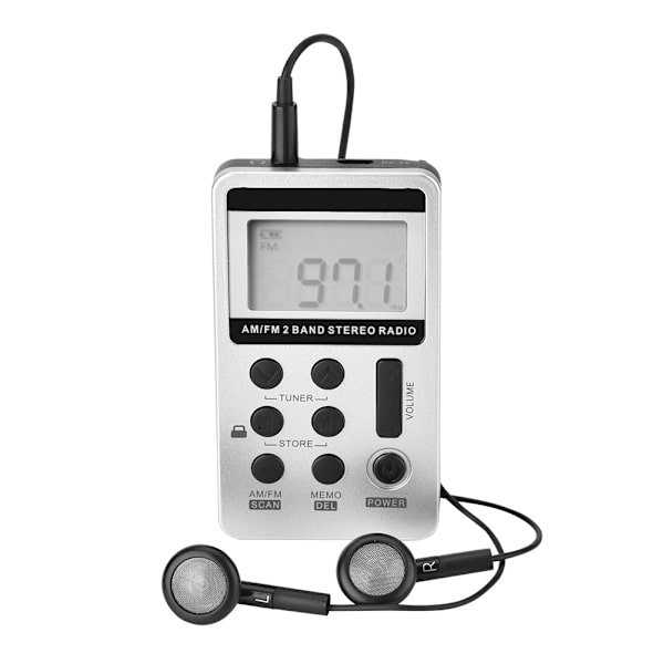 Mini Kannettava FM/AM-radion digitaalinen signaalinkäsittely langaton vastaanotin kuulokkeilla