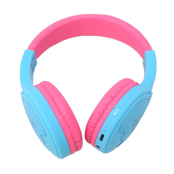 Bluetooth Børnehovedtelefon Stereo Støjreduktion RGB Lys Sammenfoldeligt Trådløst Børneheadset med Mikrofon Blå