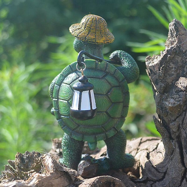 Skildpaddeformet havestatue med lampe til 7,54,512,5 cm