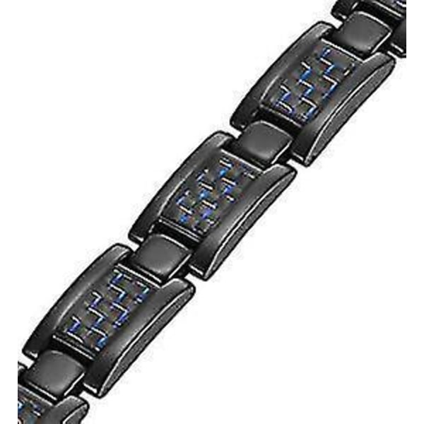 Blå Karbonfiber Titan Magnetisk Armbånd for Menn