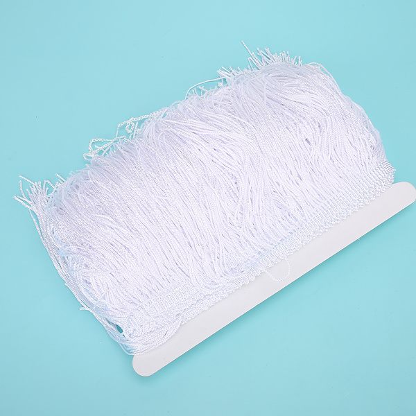 Tupsut hapsureunainen latinalainen mekko Lavastusvaatteet Kengät Käsityö Verho DIY-tarvikkeet 14cm / 5.5inValkoinen