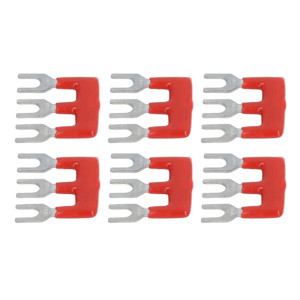20st Jumper Block Terminal Strips Kopparledare PVC Shell Gaffel Typ Terminal Strips 400V 15A Röd TB 1503