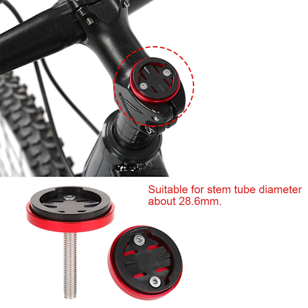 Cykelstam Top Cap Computer Stoppur Mount Holder til Garmin/Bryton/Cateye (Rød)