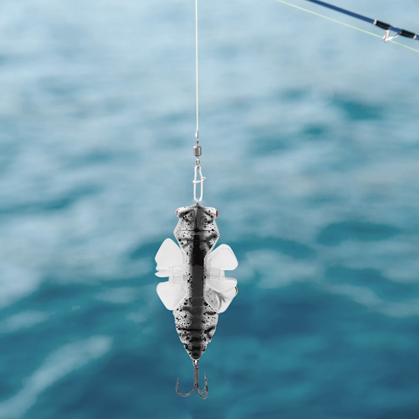 Hårde fisk lokke Bionic Cicada Shape fiskeagn med roterende spins Propel diskant krog 7,5 cmY238-6