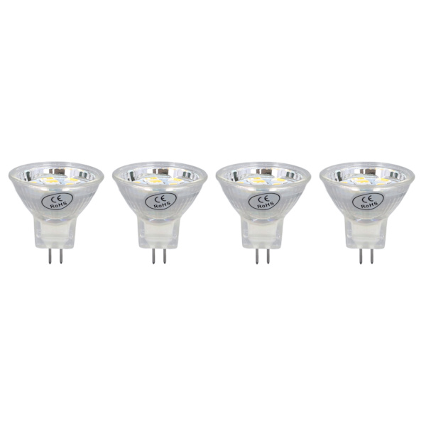 4 kpl MR11 LED-polttimo 3W 300lm polttimo 9 helmällä kaksinastainen pohja kohdevalaisimiin maisemalamppu Lämmin valkoinen valo