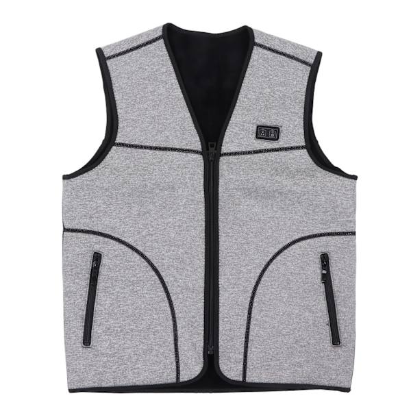 Elektrisk oppvarmet vest 3 oppvarmingsnivåer intelligent temperaturkontroll grå USB oppvarmet vest for kvinner menn ski fotturer 4XL