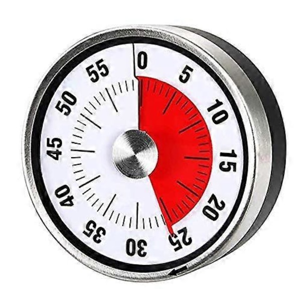 2025 Lämplig Magnetisk Mekanisk Kökstimer - Nedräkningstimer 60 Minuter Visuell Tidshantering Verktyg Bakning Matlagning