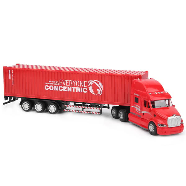 Legering Simulering Container Bil Modell Barn Trekk Bil Leketøy med Lyd Lys (Rød)