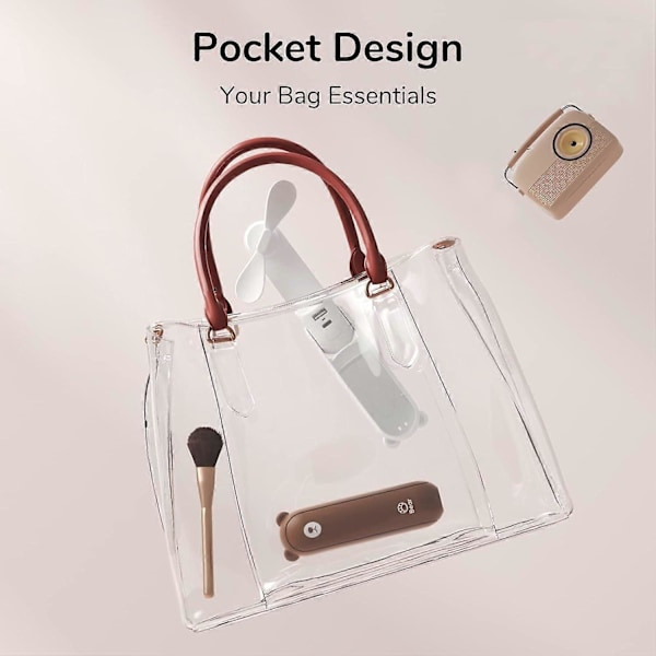 Handhållen Fläkt, 3 I 1 Mini Handfläkt, Portabel USB Uppladdningsbar Liten Fickfläkt, Batteridriven Fläkt