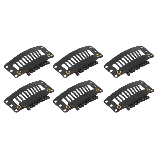 100 stk 9-tenner hårforlengelsesklips Multipurpose 32 mm U-form snapklemmer for kvinner hårforlengelser DIY Black